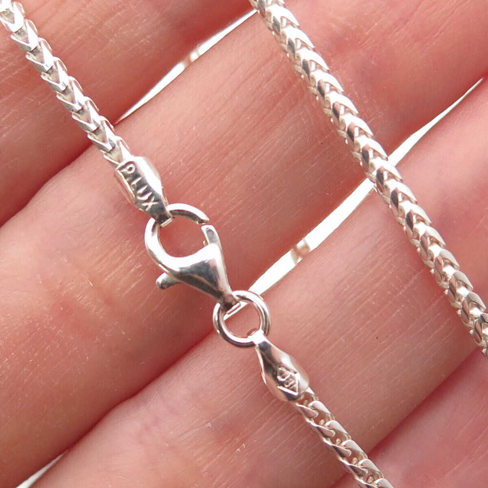 P. Lux 925 Sterling Silver Vintage Italy Franco Chain Necklace 18" - Picture 2 of 8